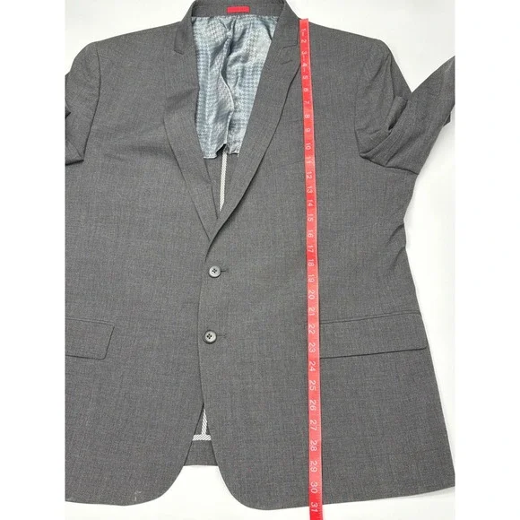 John Varvatos USA Mens Grey Wool Blend 2 Button Blazer Sport Coat 46R